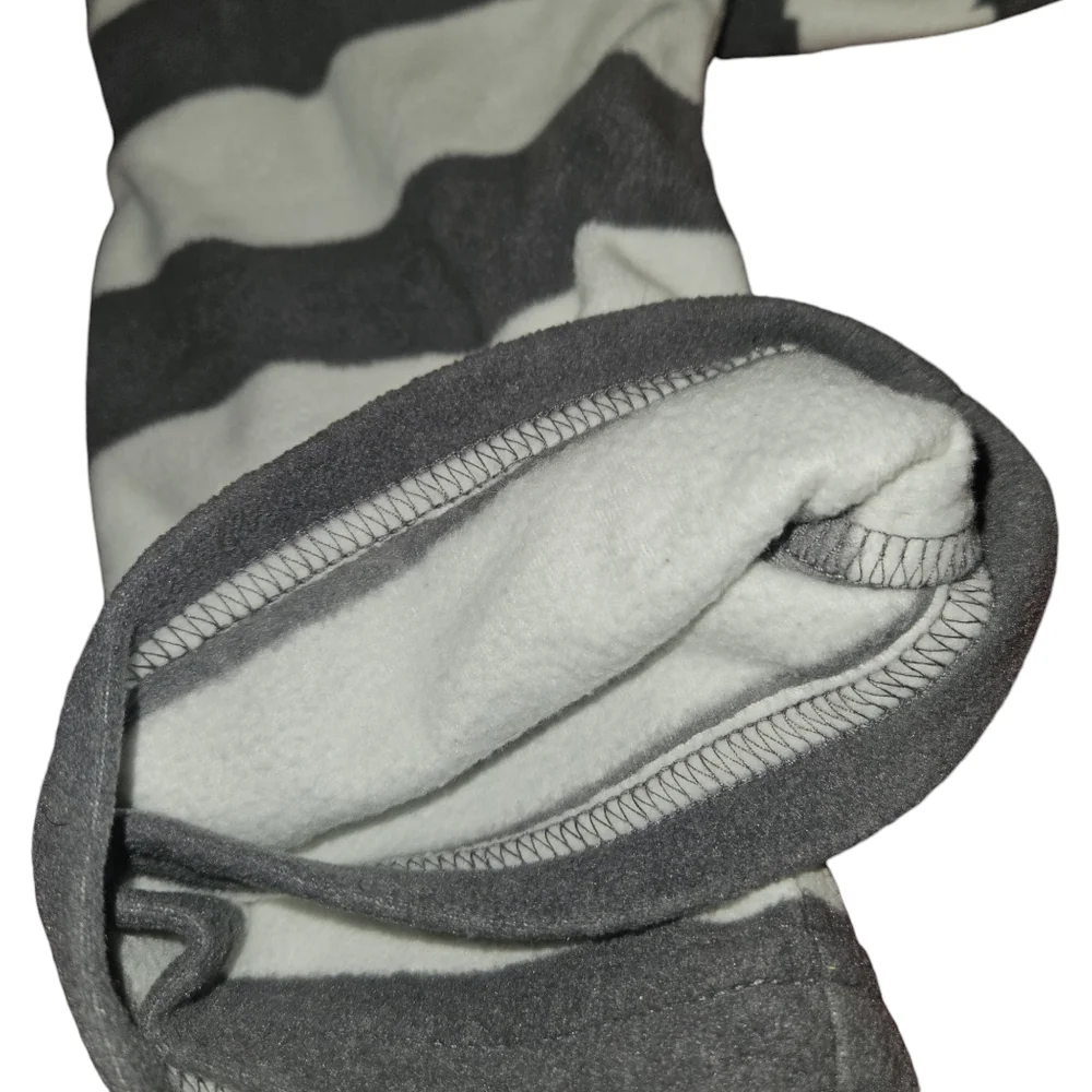 Carter Infant 9m Striped Pull Over Sweater Fleece Fox Button Fall Winter Gray